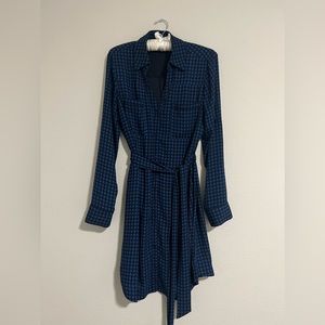 || EXPRESS PORTOFINO LONG SLEEVE SHIRTDRESS || BUTTON-DOWN || NAVY | ||